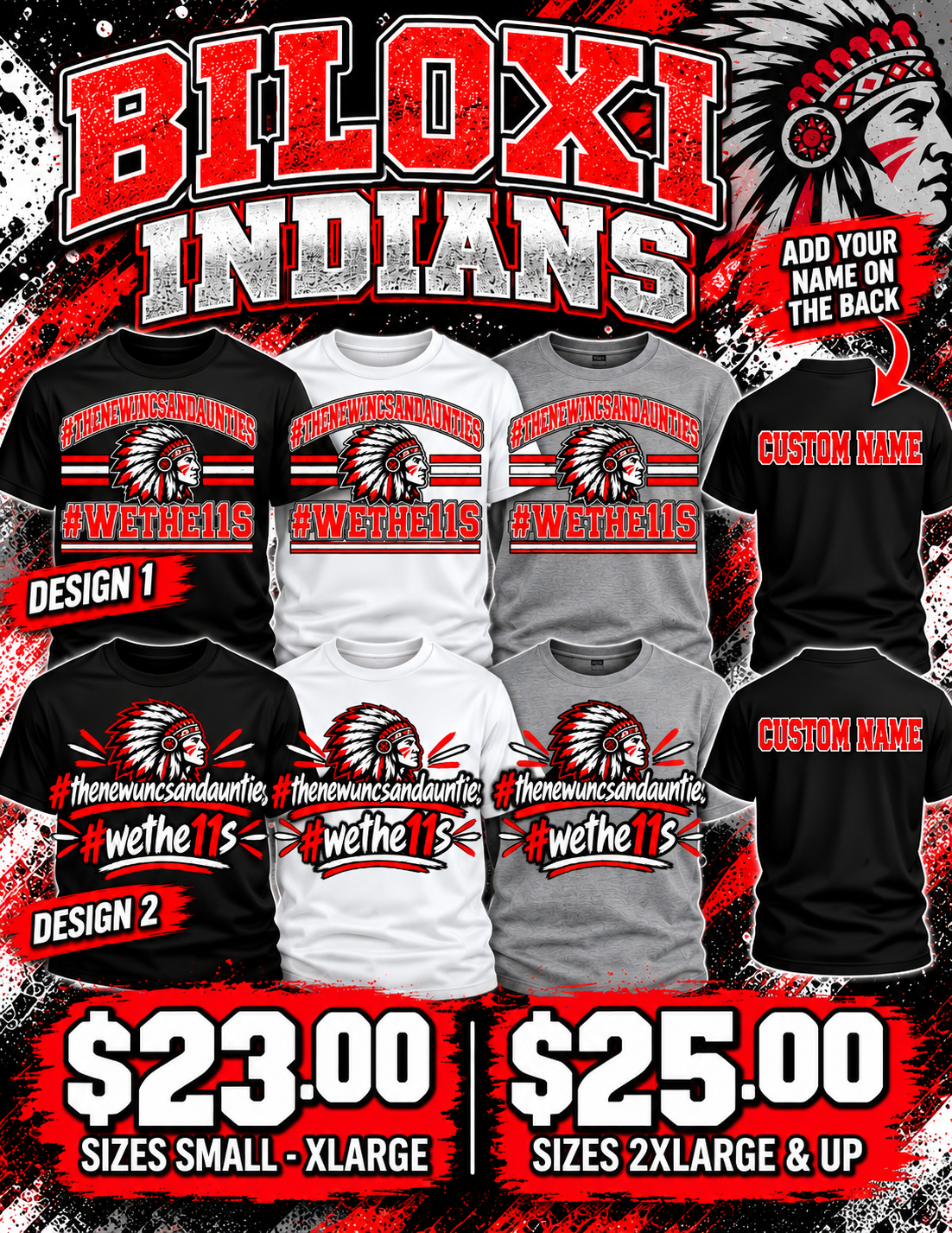 Biloxi Indians "The New" Graphic Shirts