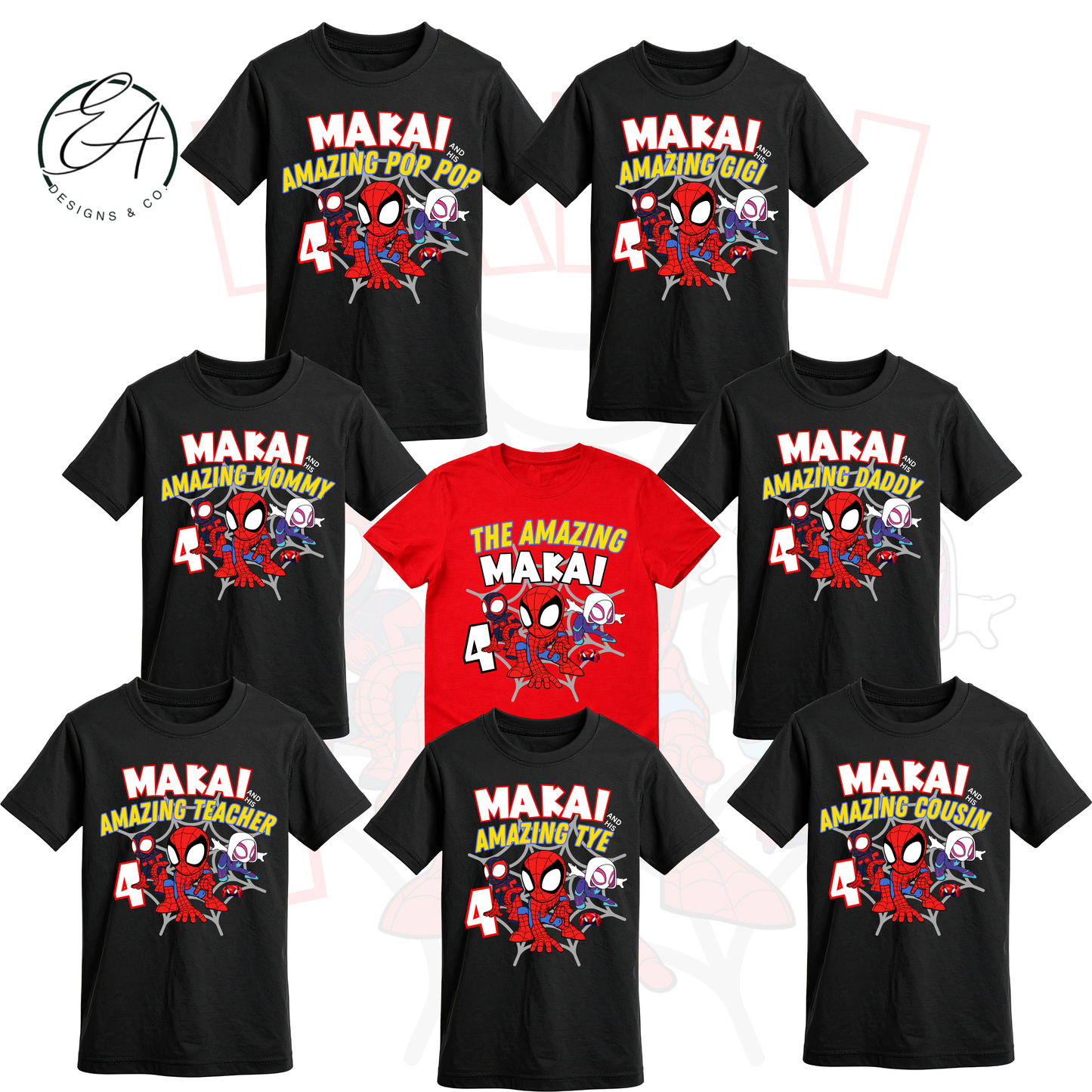Amazing Spider Man 4th Birthday Shirt