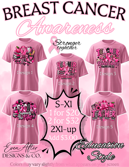 Education Breast Cancer Awareness Graphic Shirts