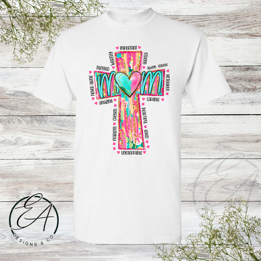 Mother's Day Cross Graphic Shirt and Tumbler Set