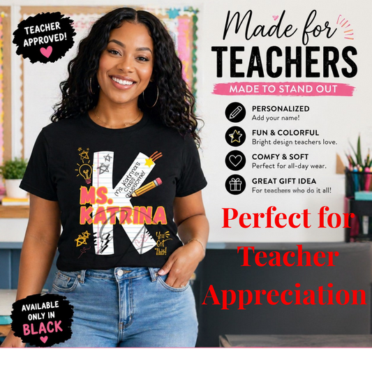 Personalized Teacher Name Graphic Shirt